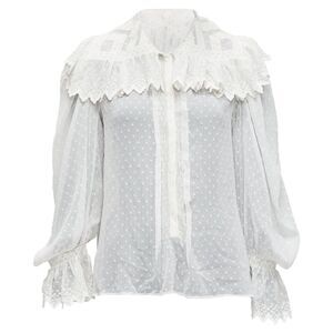 Etro Plisse Ruffle Collar Blouse